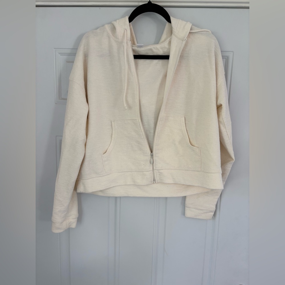 Old Navy Off-White Zip-Up Hoodie